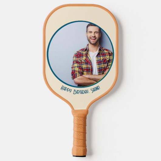 1975 50ste verjaardag Retro Stripe Custom Photo Pickleball Paddle (Achterkant)