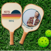 1975 50ste verjaardag Retro Stripe Custom Photo Pickleball Paddle