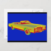 1975 Cádillac Eldorado Converteerbare Pop Art Briefkaart (Voorkant / Achterkant)