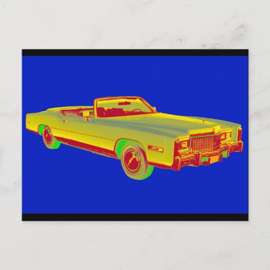 1975 Cádillac Eldorado Converteerbare Pop Art Briefkaart (Voorkant)