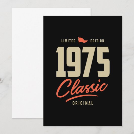 1975 Classic Birthday Gift Bedankkaart (Voorkant / Achterkant)