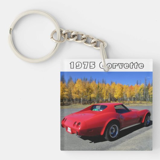 1975 Corvette dubbelzijdig Sleutelhanger (Voorkant)