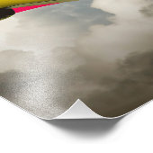 1975 Corvette strandstraal met Amerikaanse vlag Foto Afdruk (Hoek)