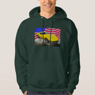 1975 Corvette strandstraal met Amerikaanse vlag Hoodie