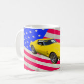 1975 Corvette strandstraal met Amerikaanse vlag Koffiemok (Voorkant links)