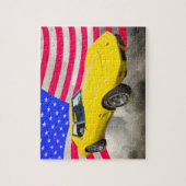 1975 Corvette strandstraal met Amerikaanse vlag Legpuzzel (Verticaal)