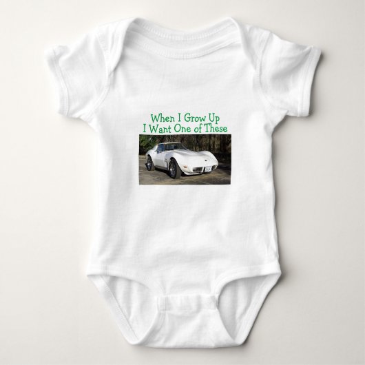 1975 Corvette Toen ik opgroeide Baby T-shirt (Voorkant)