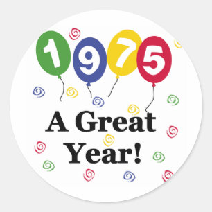 1975: een grote jaardag ronde sticker