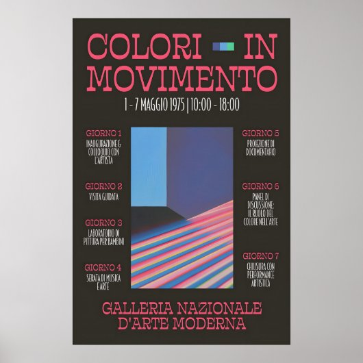 1975 Italiaanse Kunsttentoonstelling Poster Galler (Voorkant)