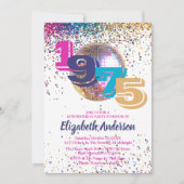 1975 Kleurrijke Disco 50ste Verjaardagsfeest Custo Kaart (Voorkant)