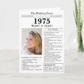 1975 Kranten Verjaardagskaart Kaart (Voorkant)
