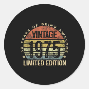  1975 Limited Edition 50-jaar-oude geschenken 50t Ronde Sticker