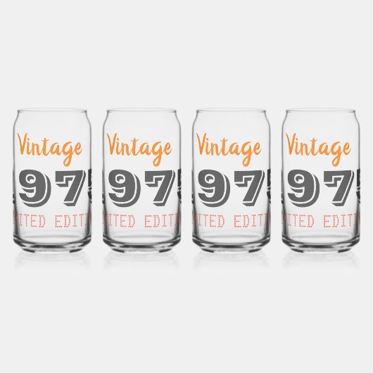  1975 Limited Edition 50th Birthday Gift Blikvorm Glas (Links)