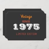  1975 Limited Edition 50th Birthday Kaart (Voorkant / Achterkant)