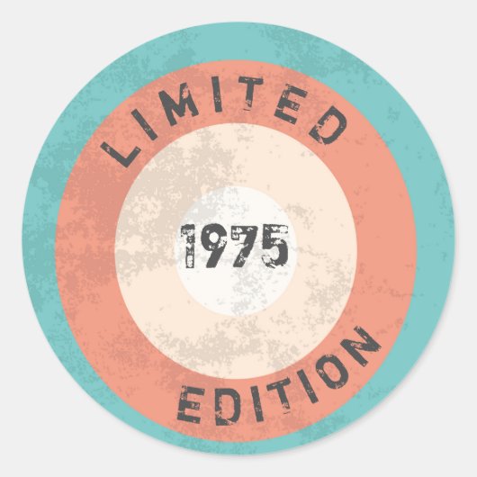1975 Limited Edition 50th Birthday Ronde Sticker (Voorkant)