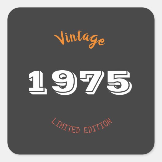  1975 Limited Edition 50th Birthday Sticker (Voorkant)