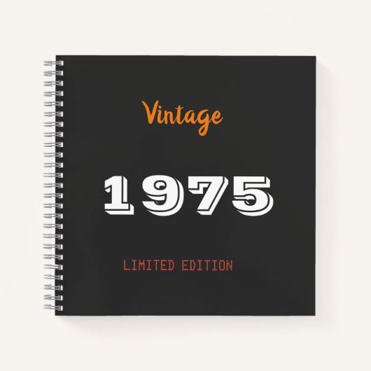 1975 Limited Edition Notitieboek – Retro 50th (Voorkant)