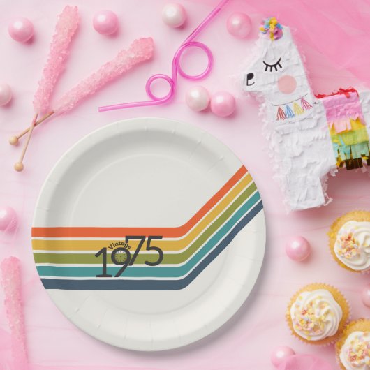 1975 Retro Design papier borden Papieren Bordje (Feest)
