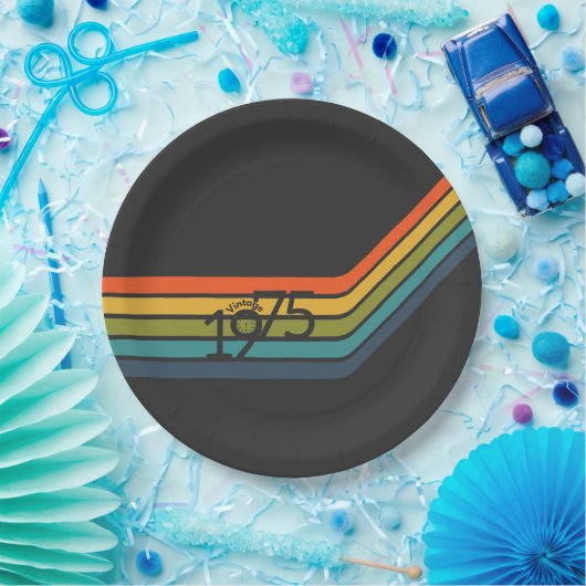 1975 Retro Design papier borden Papieren Bordje (Feest)