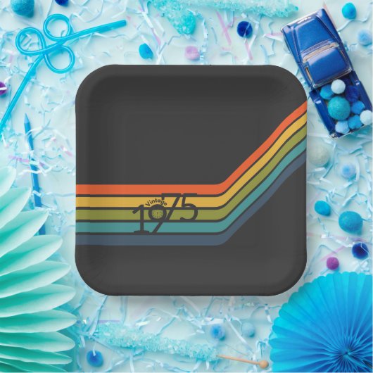  1975 Retro Design papier borden Papieren Bordje (Feest)