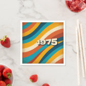 1975 Retro Papier servet  jaren 70 Groovy Stripes (Insitu)
