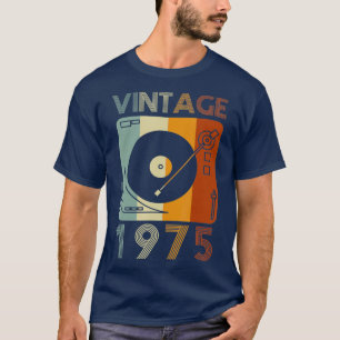  1975 Retro Record Player Verjaardag Vinyl T-shirt