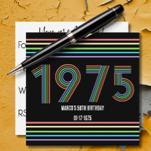 1975 Retro  Regenboog 50ste Verjaardag Zwart
