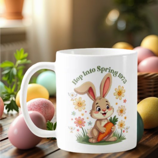 1975 Retro Spring Bunny Coffee mok