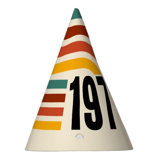  1975 Retro Stripe Party Pet Feesthoedjes (Rechts)