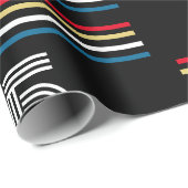 1975  Retro Stripe Primaire Kleuren Cadeaupapier (Rol Hoek)