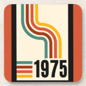 1975 Retro Stripe Rainbow Vintage Poster Bier Onderzetter (Voorkant)