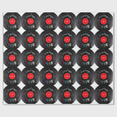 1975 Retro Stripe Record 50e verjaardag Cadeaupapier (Vlak)