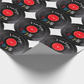 1975 Retro Stripe Record 50e verjaardag Cadeaupapier (Hoek)