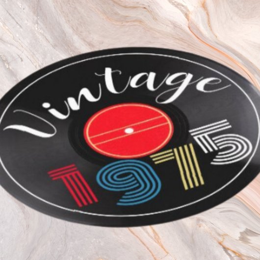  1975 Retro Stripe Record 50e verjaardag Ronde Kartonnen Onderzetter