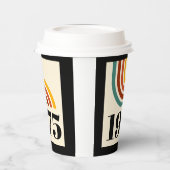 1975 Retro Stripe Regenboog Papieren Bekers (Links)