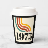1975 Retro Stripe Regenboog Papieren Bekers (Achterkant)