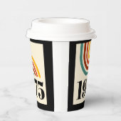 1975 Retro Stripe Regenboog Papieren Bekers (Rechts)
