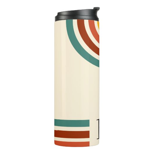 1975  Retro Stripe Regenboog Thermosbeker (Gedraaid links)