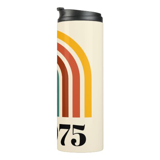 1975  Retro Stripe Regenboog Thermosbeker (Geroteerd rechts)