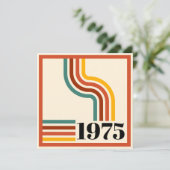 1975 Retro Stripe  Sinaasappel Bedankkaart (Staand voorkant)