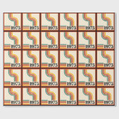 1975 Retro Stripe  Sinaasappel Cadeaupapier (Vlak)