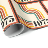 1975 Retro Stripe  Sinaasappel Cadeaupapier (Rol Hoek)