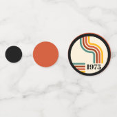 1975 Retro Stripe Sinaasappel Confetti (Voorkanten)