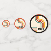 1975 Retro Stripe Sinaasappel Confetti (Achterkanten)