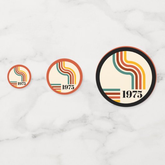 1975 Retro Stripe  Sinaasappel Confetti (Achterkanten)