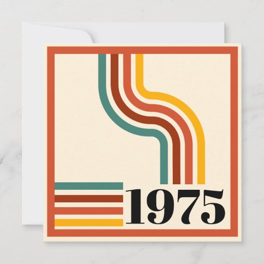 1975 Retro Stripe  Sinaasappel Kaart (Voorkant)