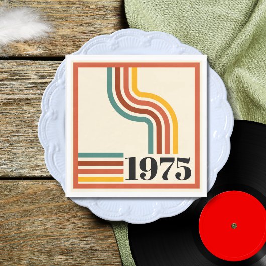 1975 Retro Stripe  Sinaasappel Servet