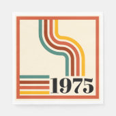 1975 Retro Stripe  Sinaasappel Servet (Voorkant)
