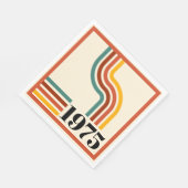 1975 Retro Stripe  Sinaasappel Servet (Hoek)