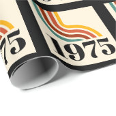 1975 Retro Stripe Vintage Poster Cadeaupapier (Rol Hoek)